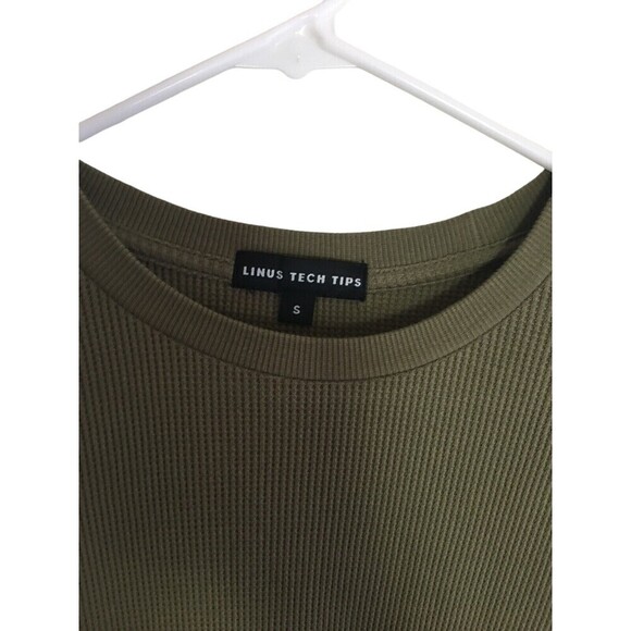 Linus Tech Tips Shirt Men's Size Small Olive Cotton Long Sleeve - Picture 3 of 6